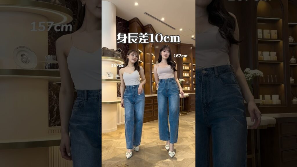 【身長差10㎝】同じワンピース着てみた👗 #shorts #short #身長別