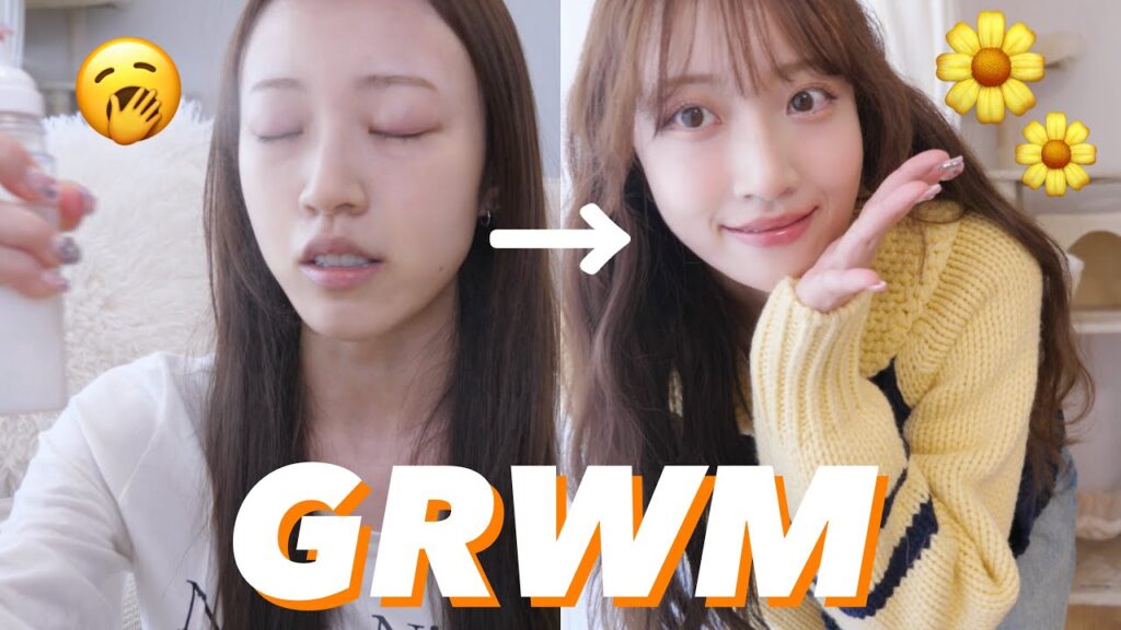 【GRWM】乾燥肌が化粧ノリ良くする裏技アイテム💛イエベメイクで春コーデ🌼