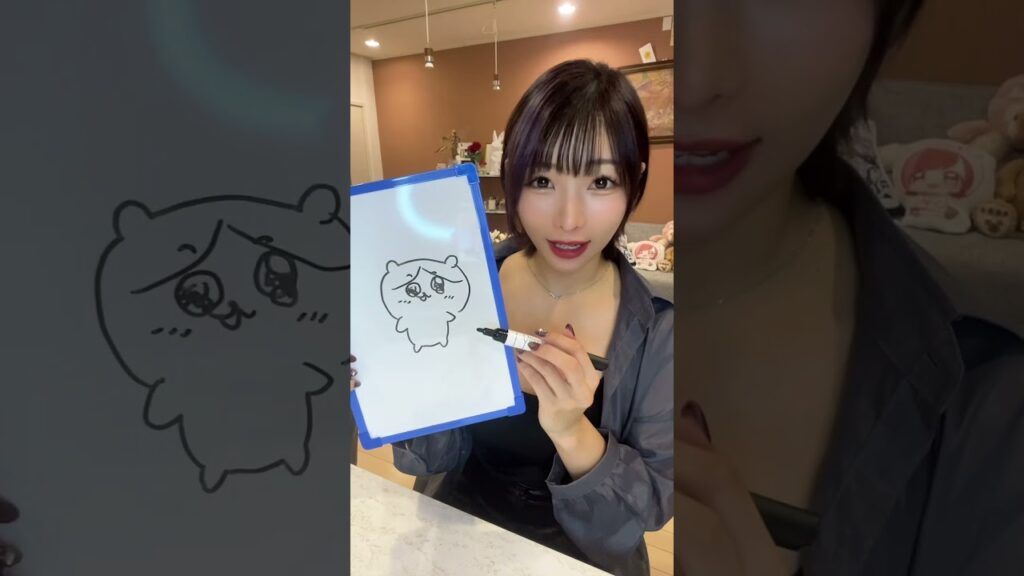 目隠しお絵描きチャレンジ👀❌🎨✍No look painting challenge #shorts