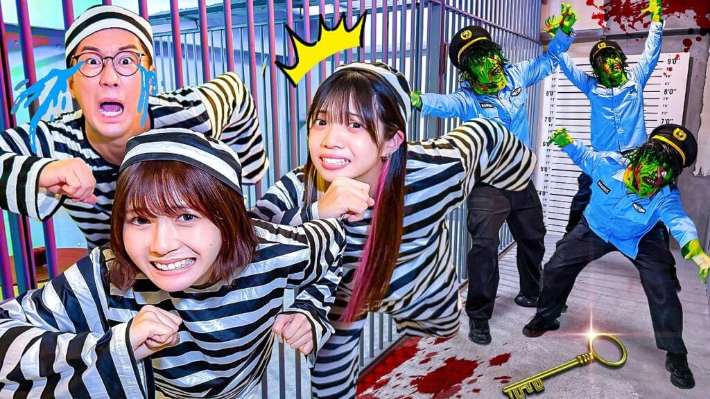 【対決】刑務所にゾンビが現れた！？警察官ゾンビから逃げろ！ゾンビ鬼ごっこやってみたら怖すぎた！！