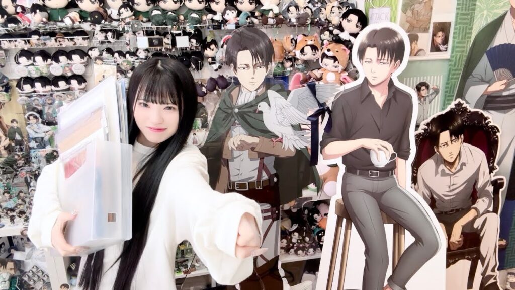 オタク部屋の片付けと届いた大量グッズを開封する一日💚「進撃の巨人/呪術廻戦」