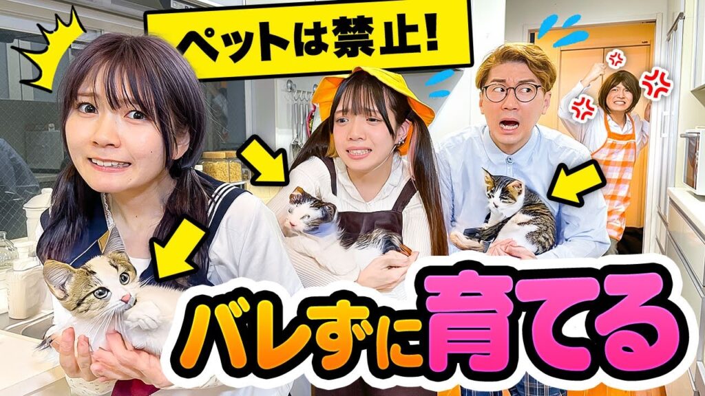 【対決】ペットは禁止！！ママにバレずに犬猫育ててみた！