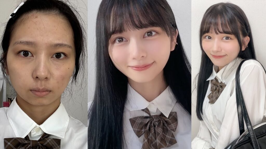 【200円で初心者でもできる！】絶対バレない！！学校１可愛くなるスクールメイク！究極のナチュラルメイク