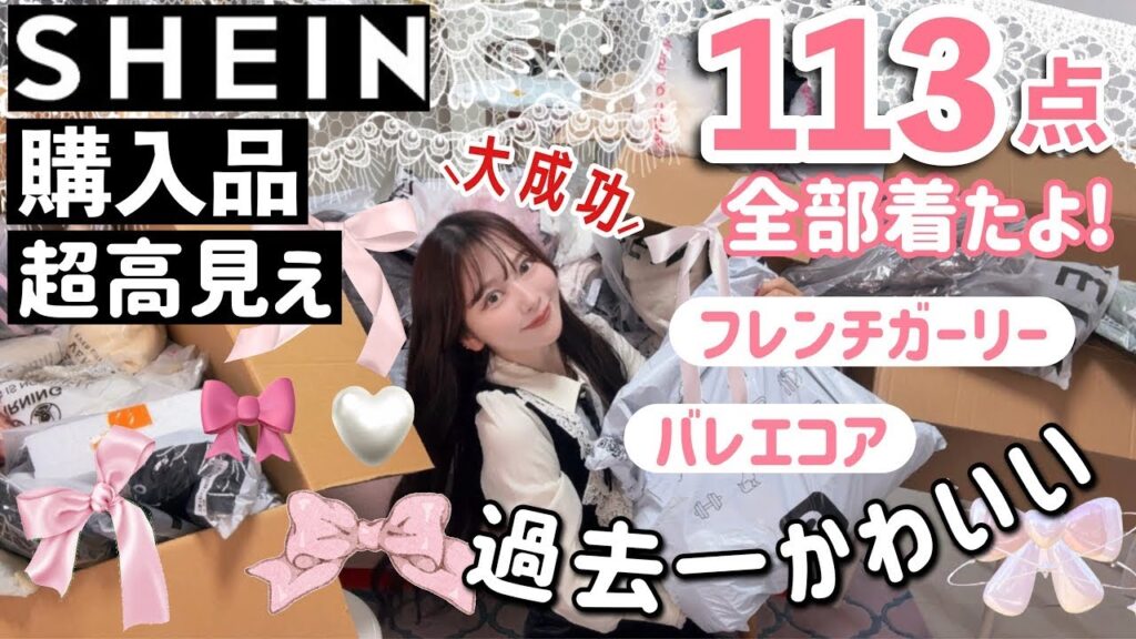 【特大大当たり🎀】高見えすぎる💖113点SHEIN大量購入品！フレンチガーリーコーデとバレエコアコーデ大量🩰LOOKBOOK付き！