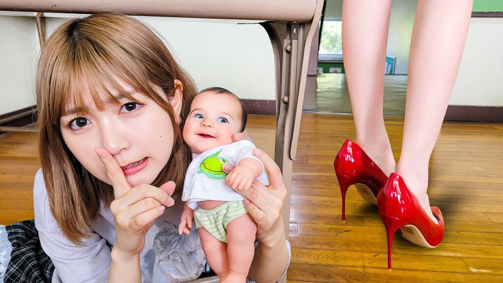 【対決】見つかったら可愛い赤ちゃんが盗まれる！？悪いママから逃げる鬼ごっこやってみた！