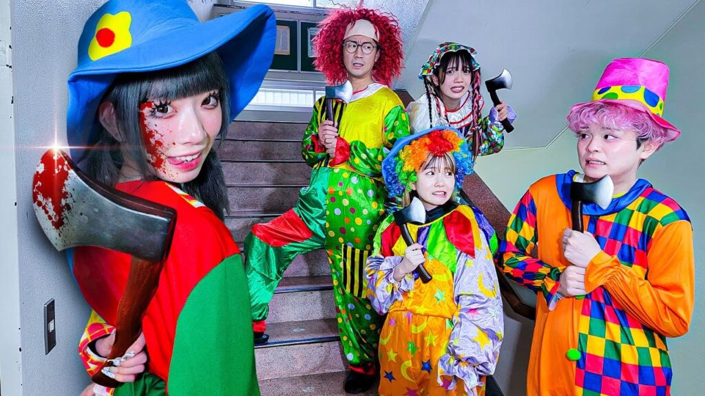【ホラー】みんなピエロになっちゃった！？本物の”殺人ピエロ”を探し出して撃退せよ！【対決】