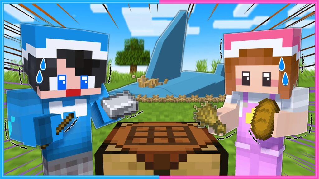 地中にサメが泳いでいる世界でサバイバル🦈😓【 マイクラ / Minecraft 】