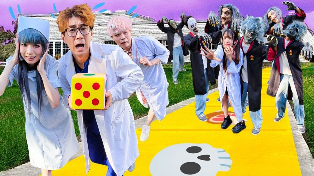 【対決】捕まったら人喰いゾンビに！？病院全部貸し切ってゾンビから逃げるすごろくやったら怖すぎた！！！！！