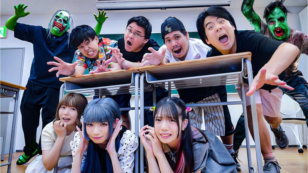 【フィッシャーズ】コラボ撮影中にゾンビ大量発生！？学校貸し切ってゾンビから逃げる鬼ごっこやってみた！！！【対決】