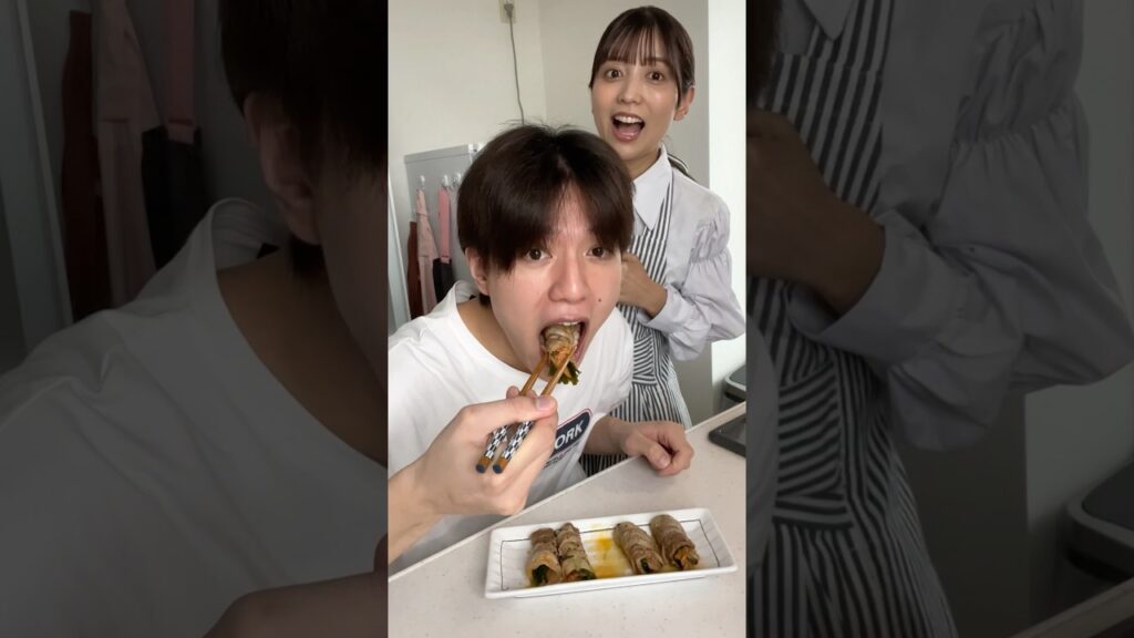 冗談抜きで美味い！レンチンだけで作る豚キムチ巻きが簡単なのに美味しすぎる🐷🌶️🔥#shorts