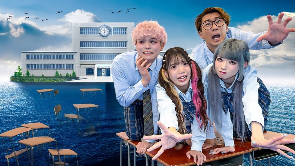 落ちたらサメに！？もしも学校が海の真ん中にあったら…【対決】