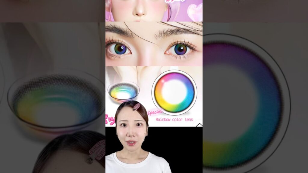 レインボーカラコン着けてみたら凄かった！！