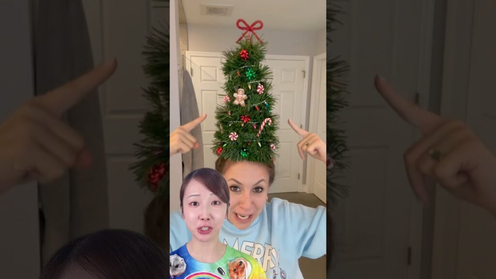 頭にペットボトル置いたらクリスマスツリーになれるらしい！！