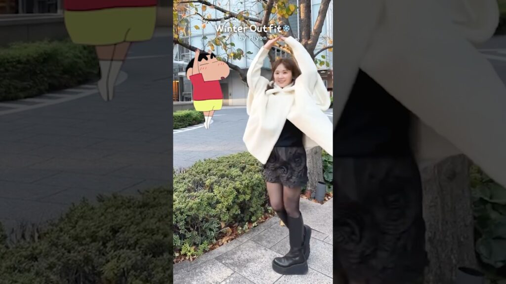 冬コーデ☁️🖤❄️ #shorts