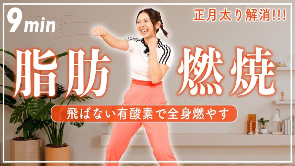 【9分正月太り解消】自宅でできる有酸素運動で全身の脂肪を燃やし尽くす!!!【飛ばない/マンションOK】