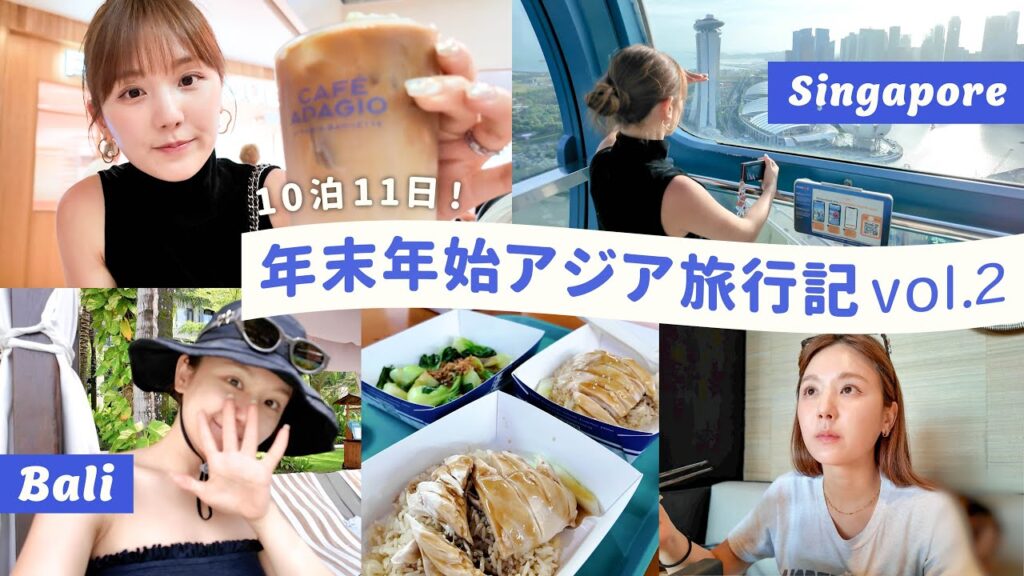 【バリ島・シンガポールVLOG】年末年始10泊11日旅行 後編✈️ 絶品チキンライス/爆買い/子連れ旅のポイントetc...🙏💕【東南アジア】