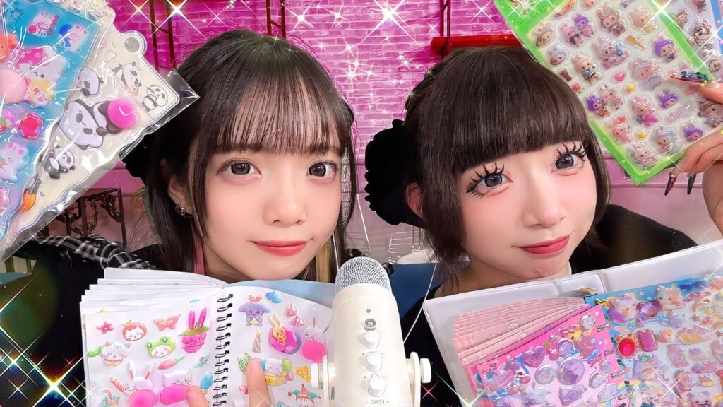 双子でシール交換ASMRやってみた！