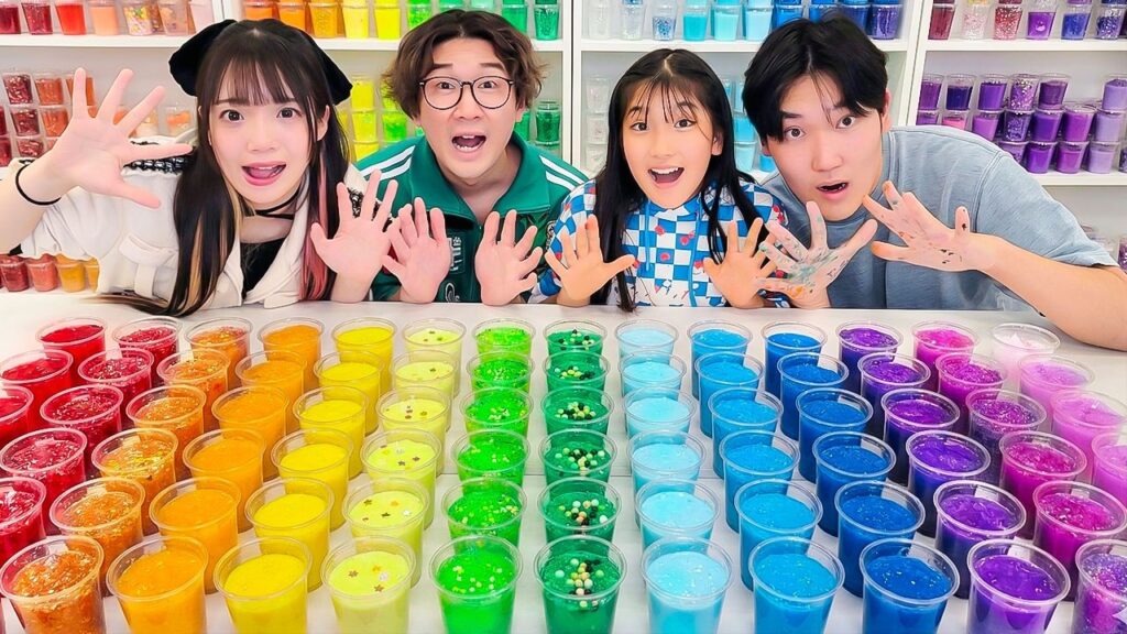 全部で100種類！カラフルスライム大量に作ってみた！！！【こたみのチャンネル】