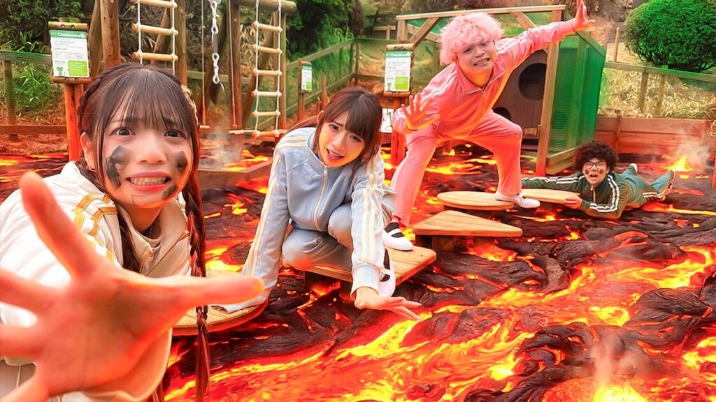 マグマで服がボロボロ！？アスレチックから落ちるな！！〜Floor is Lava Challenge〜