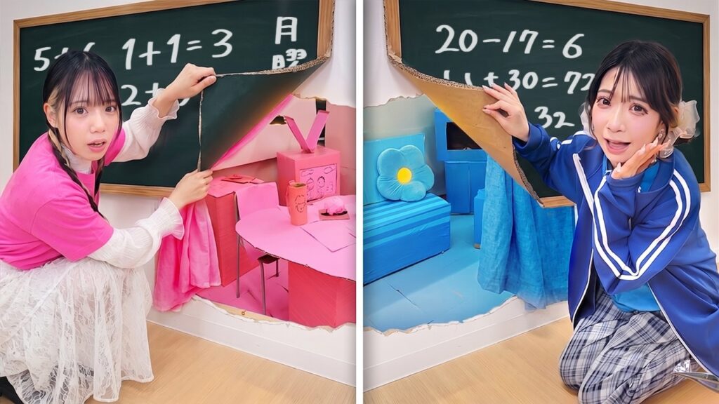 教室に隠し部屋！？ワンカラー別秘密基地作ったら楽しすぎた！！【DIY】