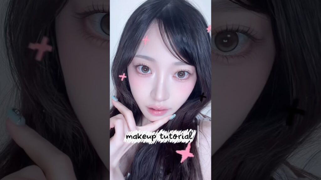 ななめ前髪〜☺︎チーク濃いめ！クリーミーなローズって夏メイクにいいね🍧# #メイク動画 #makeuptutorial